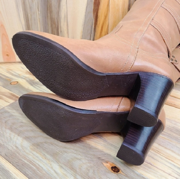 Matisse Tall Buckle Tan Leather Boots - Picture 9 of 9